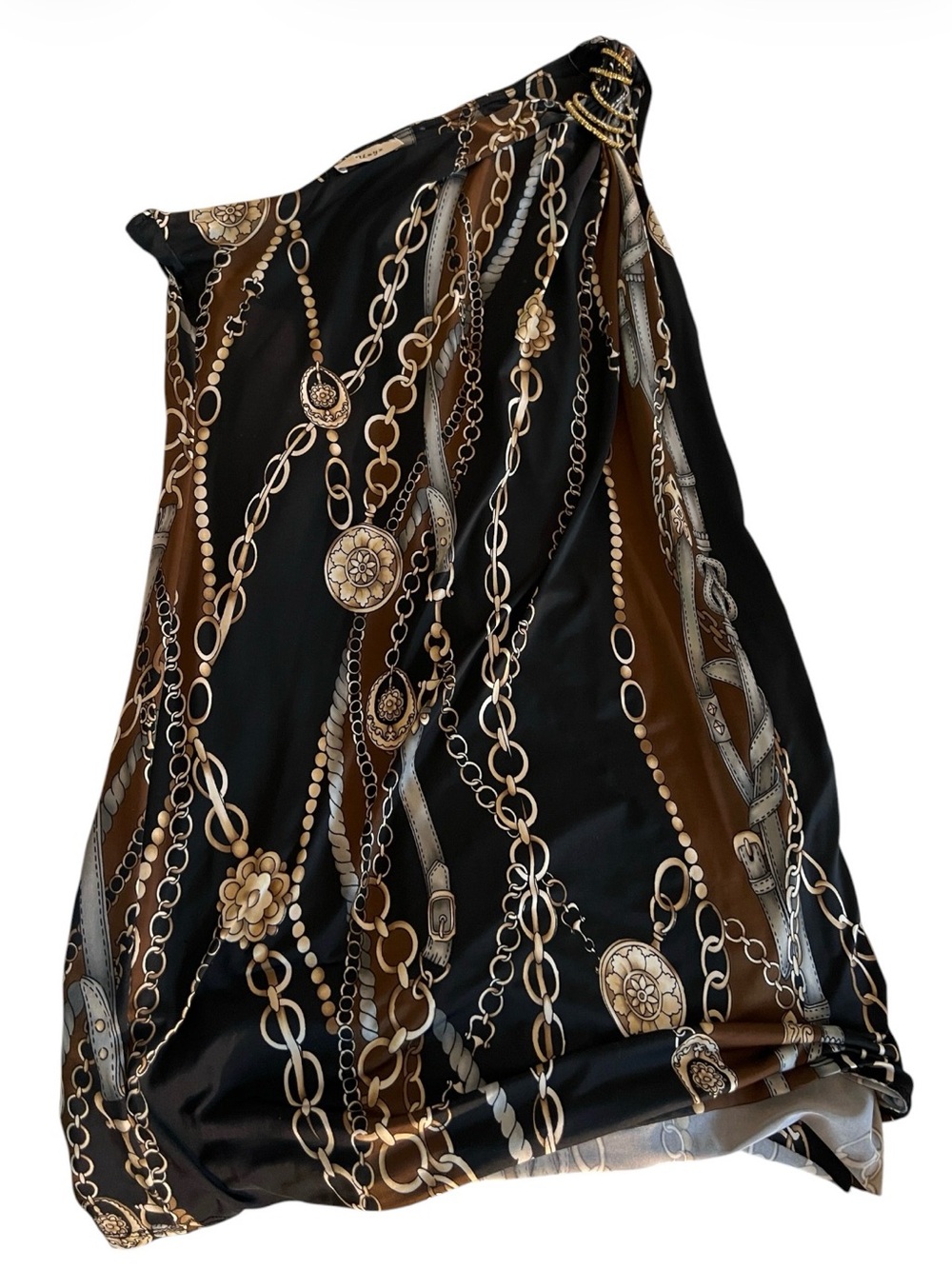 Unyx Black and Brown Chain-Print Mini Dress